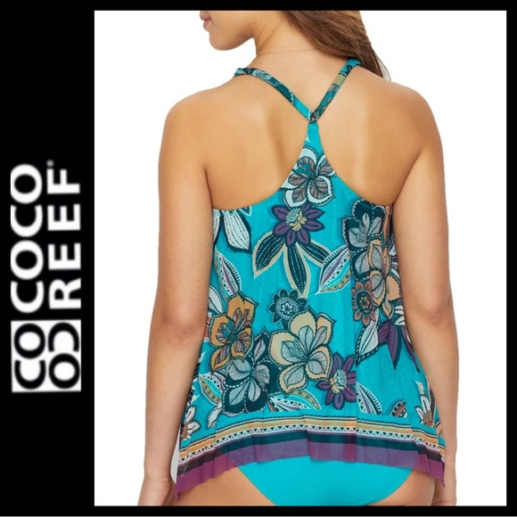 Coco Reef Mesh Layer Underwire Tankini Top - Picture 4 of 10